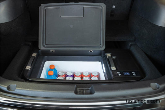 A portable freezer specially designed for Tesla Model Y sub trunk