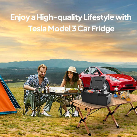 Tesla Model 3 Portable Cooler with 193Wh Battery(External ) for Camping